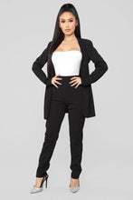 Load image into Gallery viewer, Women Blazer Suit Elegant Trouser Suit 2 Piece Ladies Pants Suit Business Office Female Solid Formal Suit Plus Size  White Black

