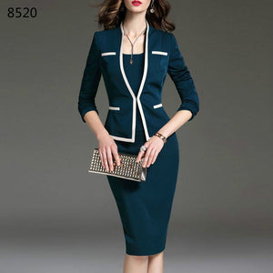 Office Suits for Women 6XL Plus Size Spring Autumn Female Suit for Office Wear Jacket 2 Pieces Set Women Fashion Skirt with Suit