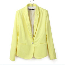 Load image into Gallery viewer, Ladies Blazer Long Sleeve Blaser Women Suit jacket Female Feminine Blazer Femme Pink Blue Yellow Black Blazer Autumn Hot Sale
